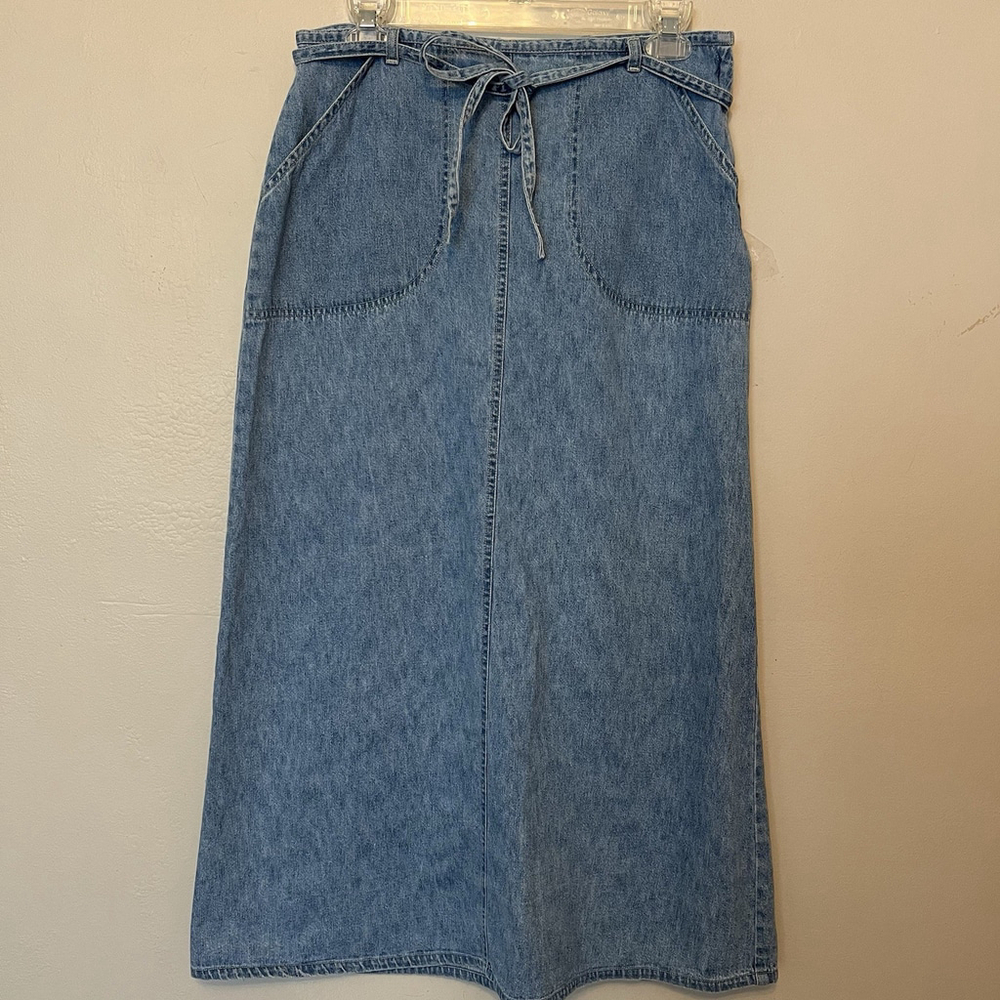 St.Johns‎ Bay Country Cowgirl Western Denim Jean Maxi Skirt Size 10